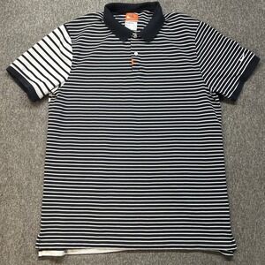 Nike Polo Dri-FIT Mens Large Black White Striped Short Sleeve Golf Shirt AV4165